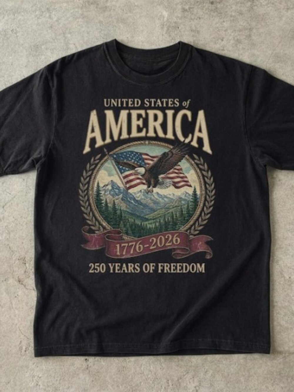 America 250th Anniversary 90s Graphic Style Tshirt